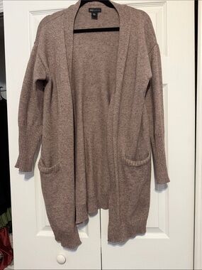 Jones New York Open-Front Cardigan Sweater in Taupe